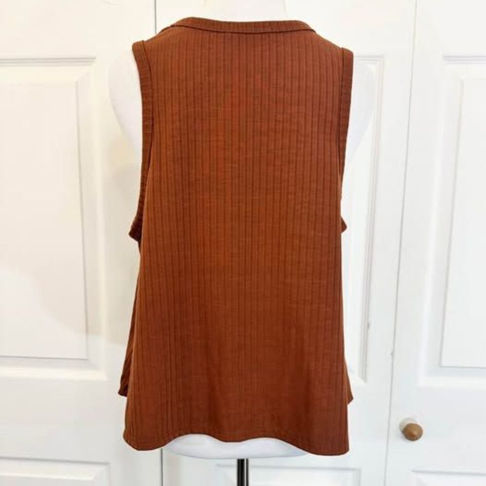 Altar'd State Rust Ribbed Sleeveless Tank Top Size L - Picture 2 of 7